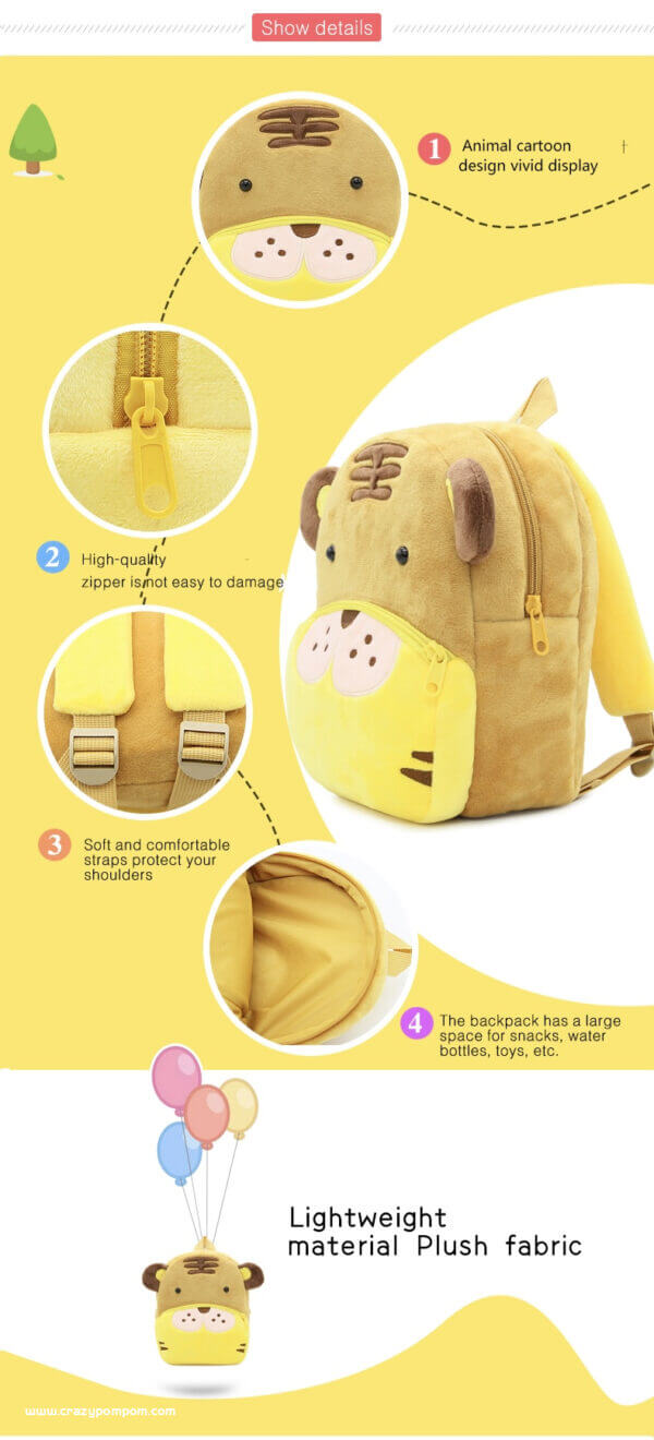 Amazing Tiger Plush Toddler Backpack 6