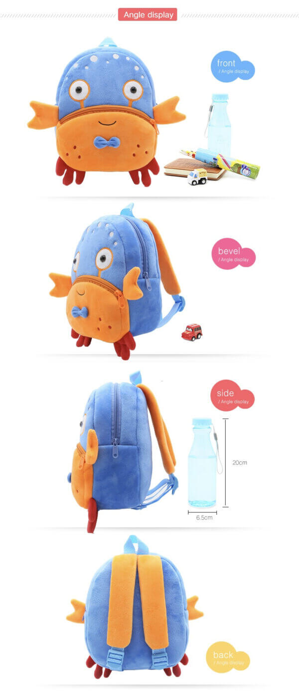 Attractive Crab Plush Toddler Backpack 10
