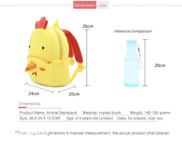 Chick Plush Toddler Backpack for Kids 7