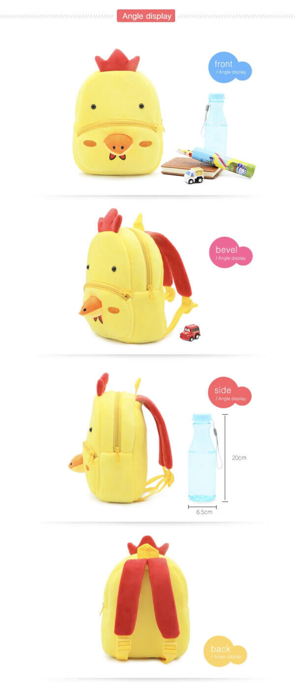 Chick Plush Toddler Backpack for Kids 8