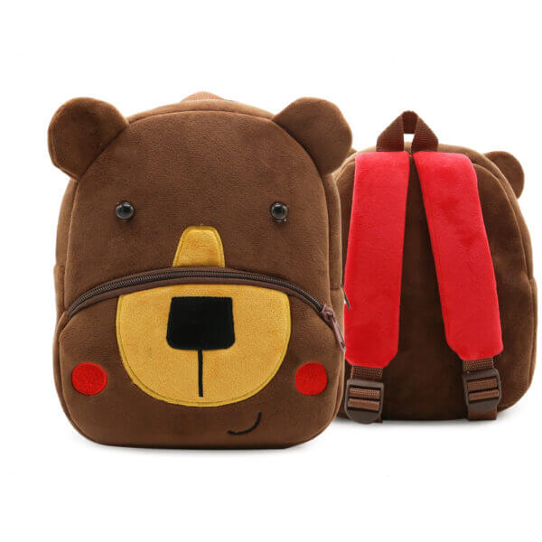 Cute Coffee bear Plush Toddler Backpack 1