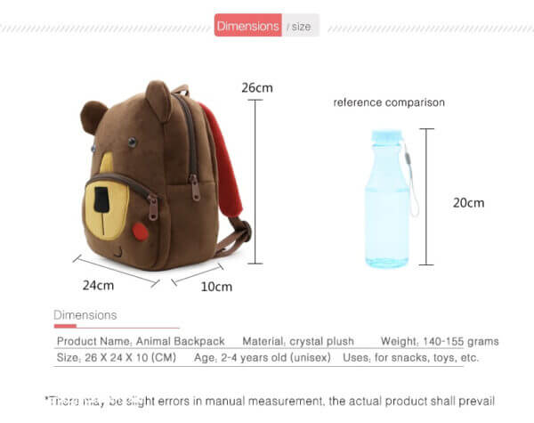 Cute Coffee bear Plush Toddler Backpack 9