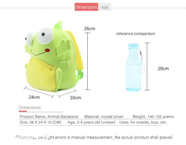 Frog Plush Toddler Backpack 9