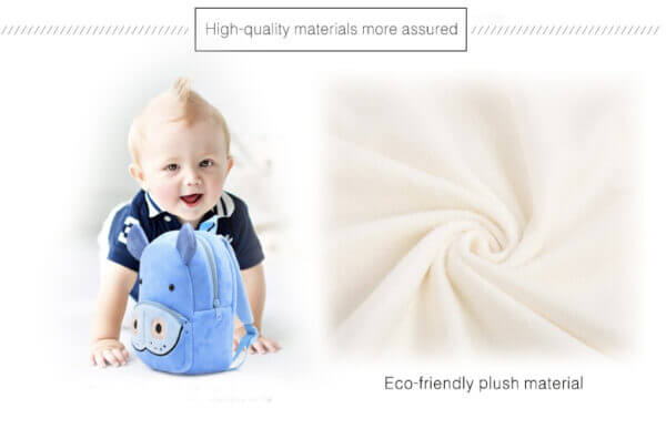 Hippo Plush Toddler Backpack for Kids 7