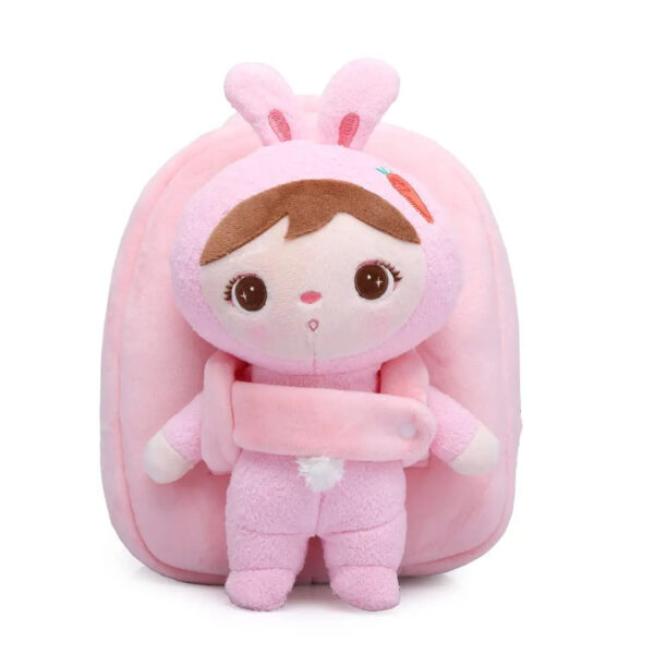 Pink Rabbit with doll for kindergarten backpack 1