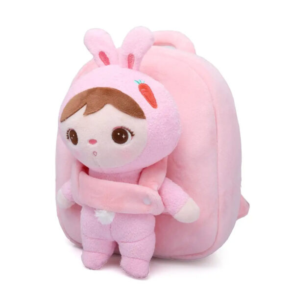 Pink Rabbit with doll for kindergarten backpack 2