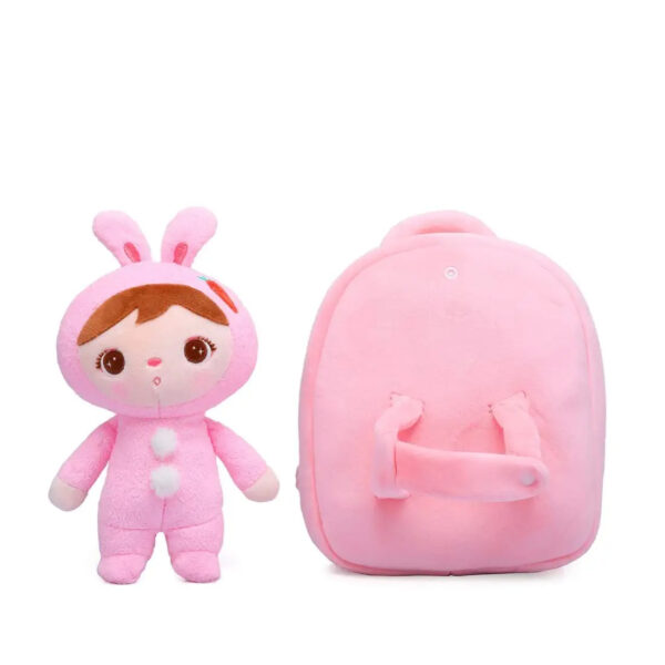 Pink Rabbit with doll for kindergarten backpack 3