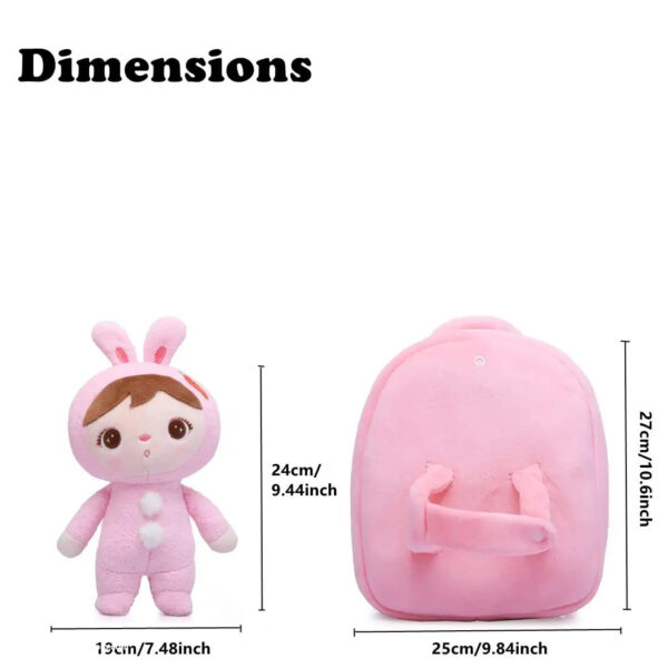 Pink Rabbit with doll for kindergarten backpack 5