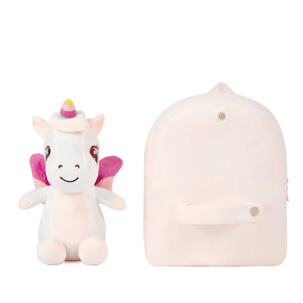 Pink Unicorn with doll backpack 3