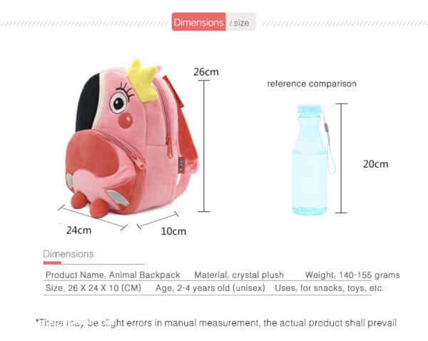 Plush Toddler Backpack Flamingo 9