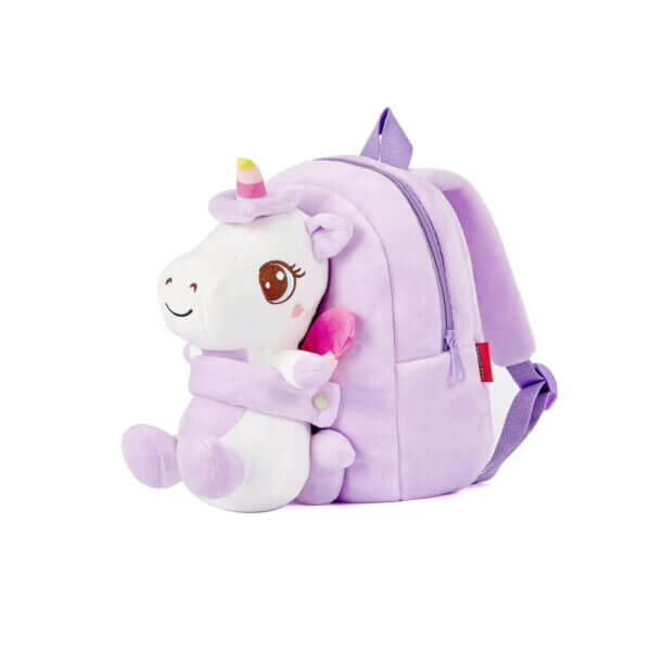Purple Unicor kindergarten backpack with doll 1 1
