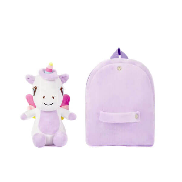 Purple Unicor kindergarten backpack with doll 3