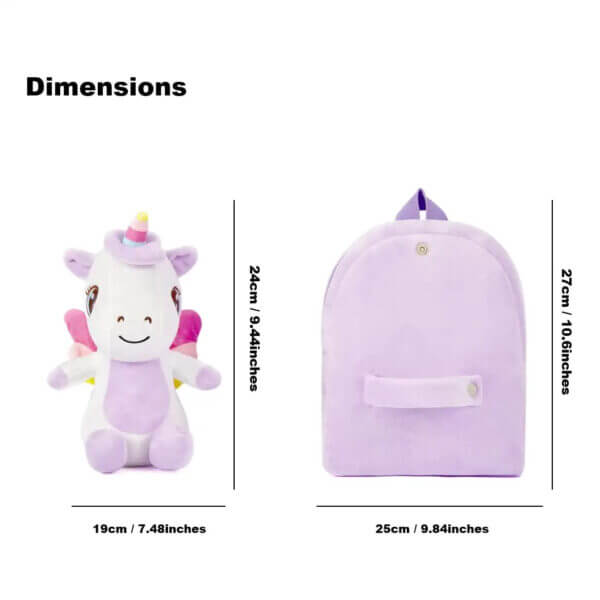 Purple Unicor kindergarten backpack with doll 5