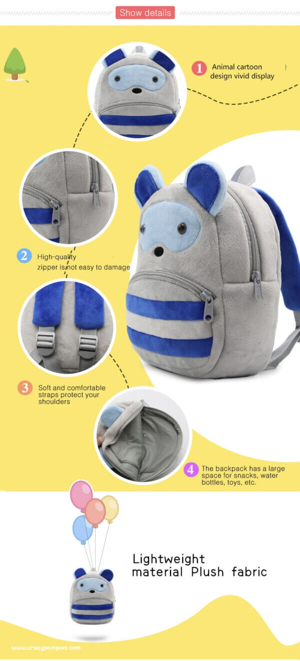Raccoon Good Plush Toddler Backpack 6