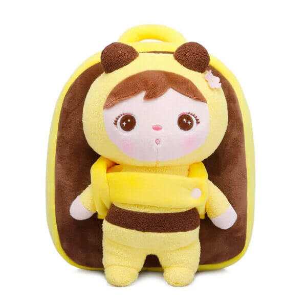 Yellow Bee backpack with doll toddler 1