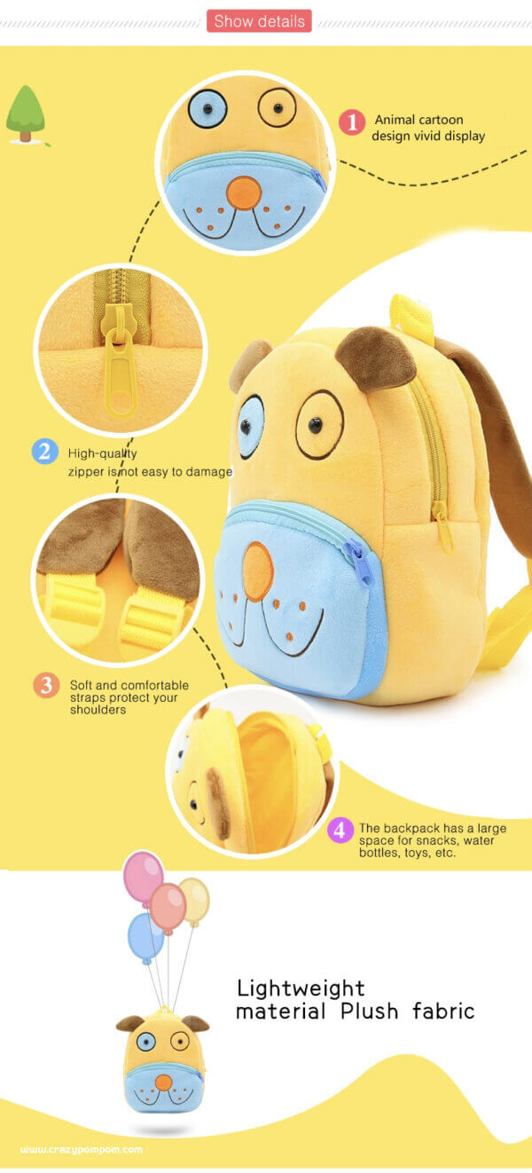 plush toddler backpack dog 6